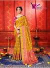 YELLOW-GREEN COLOUR EXCLUSIVE ART SILK PARTY WEAR DESIGNER SAREE 2002